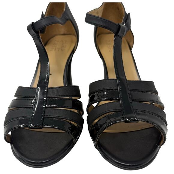 Naturalizer Delight Peep Toe Ankle Strap Women's Black Pump Size 8 - Picture 2 of 10